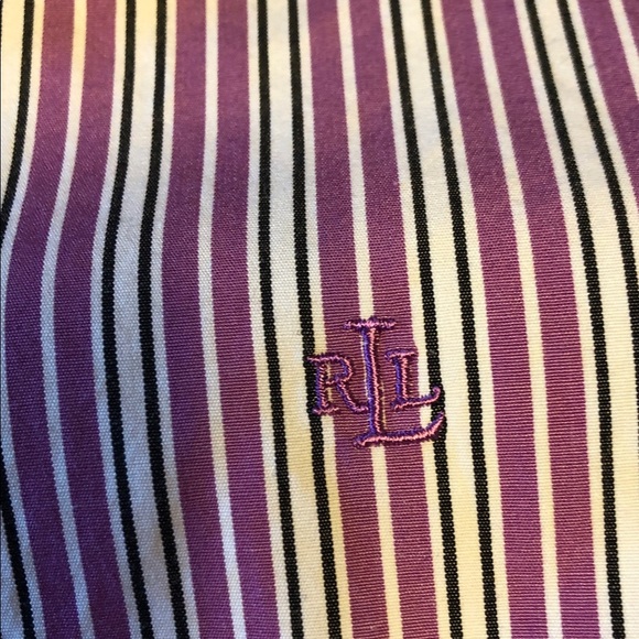 Ralph Lauren Double RL Purple Striped Women's Shirt - Picture 6 of 9